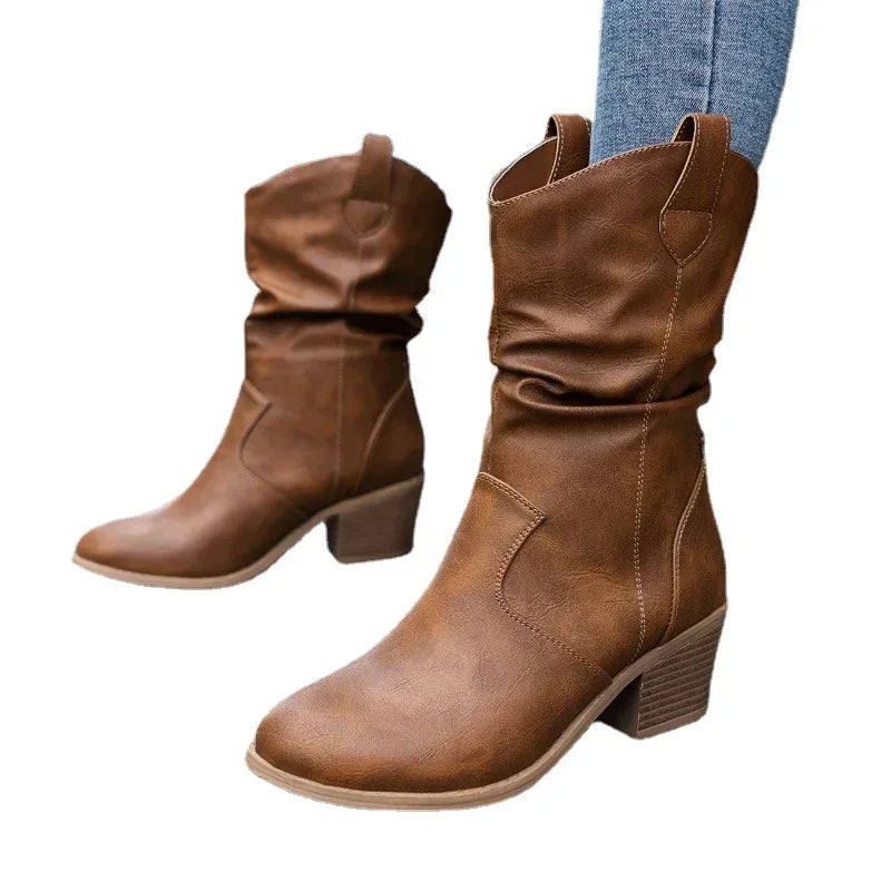 Olivia | Botas clásicas vaqueras hasta media pantorrilla