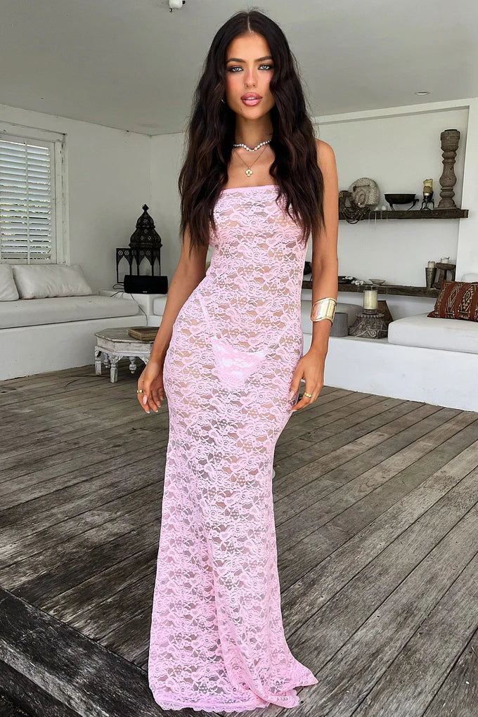 Verbena Strapless Lace Maxi Dress