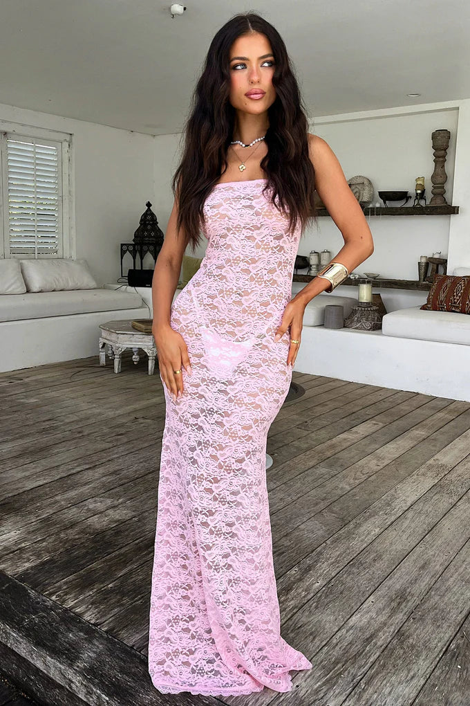 Verbena Strapless Lace Maxi Dress