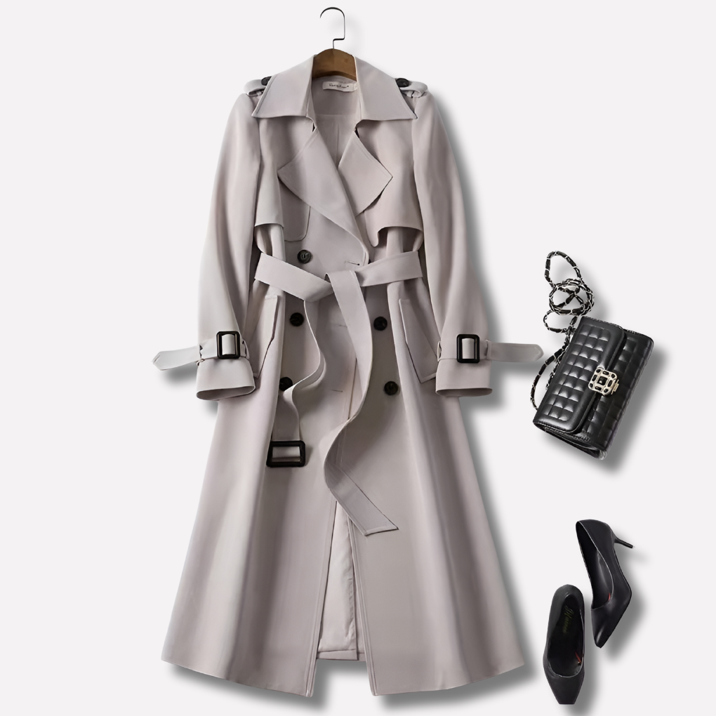 Women's Trench Coat Vintage-Inspired Statement Details