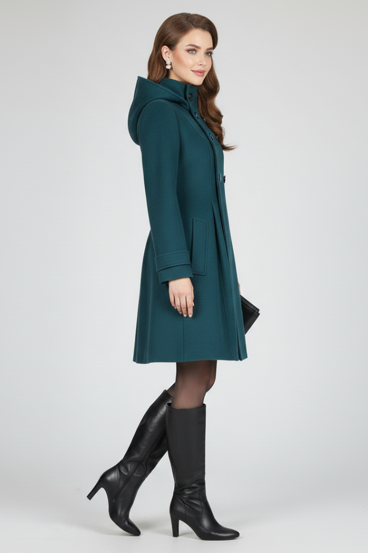 Manteau à capuche pour femme, idéal au quotidien, à double boutonnage sur le devant