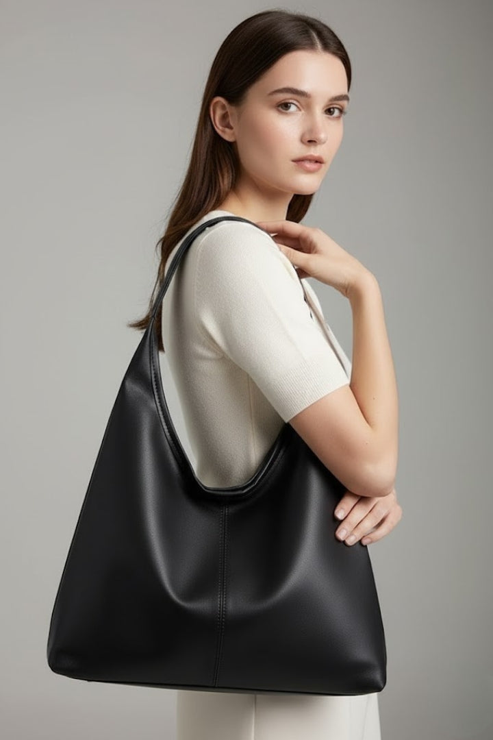Borsa tote classica da donna in similpelle con ampio scomparto interno