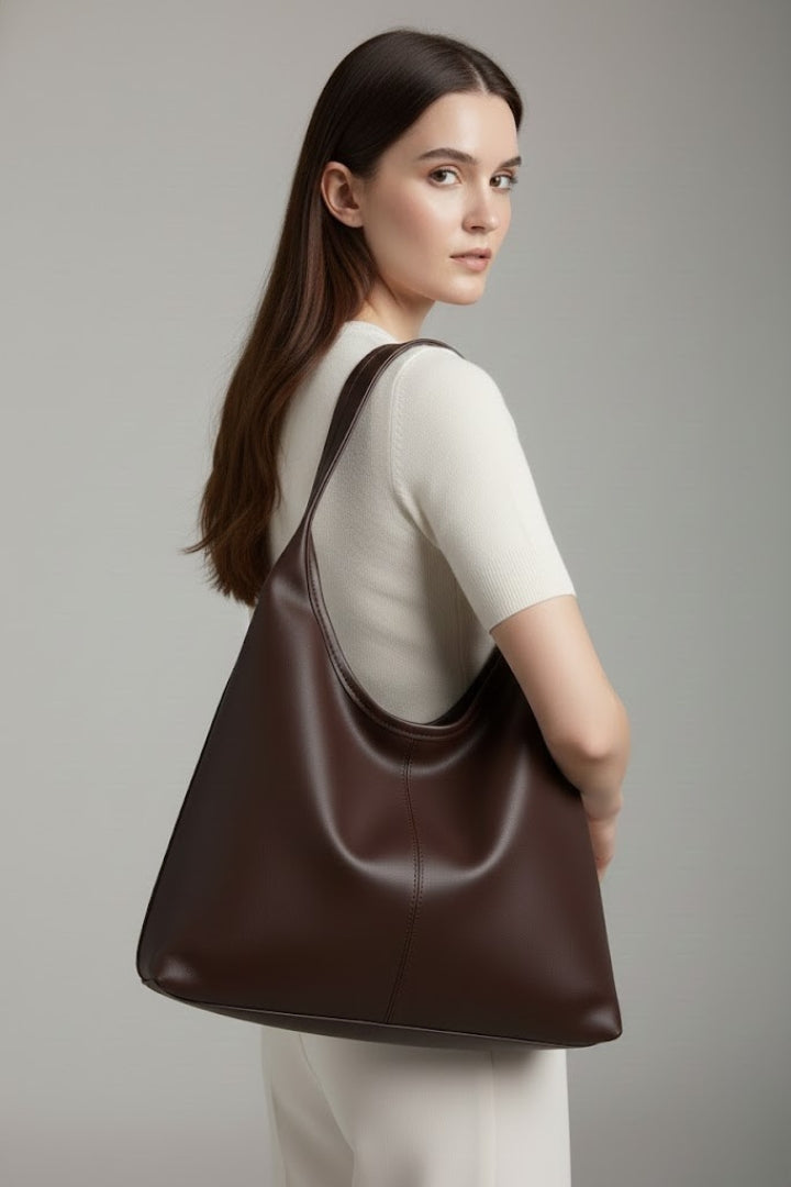 Borsa tote classica da donna in similpelle con ampio scomparto interno