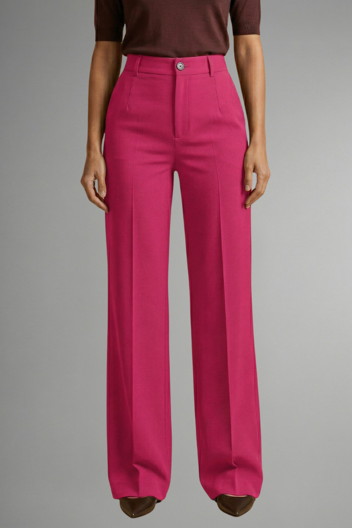 Women's High Waist Straight Leg Trousers Structured Elegant