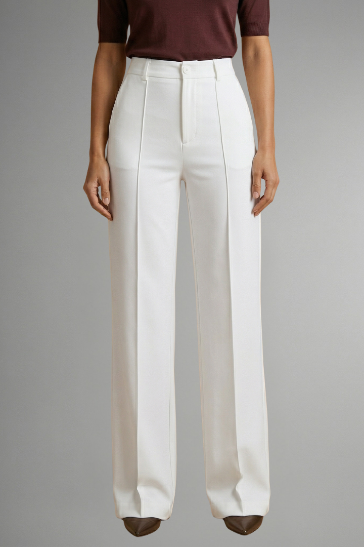 Women's High Waist Straight Leg Trousers Structured Elegant
