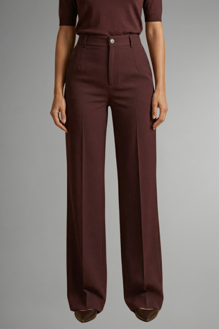 Women's High Waist Straight Leg Trousers Structured Elegant