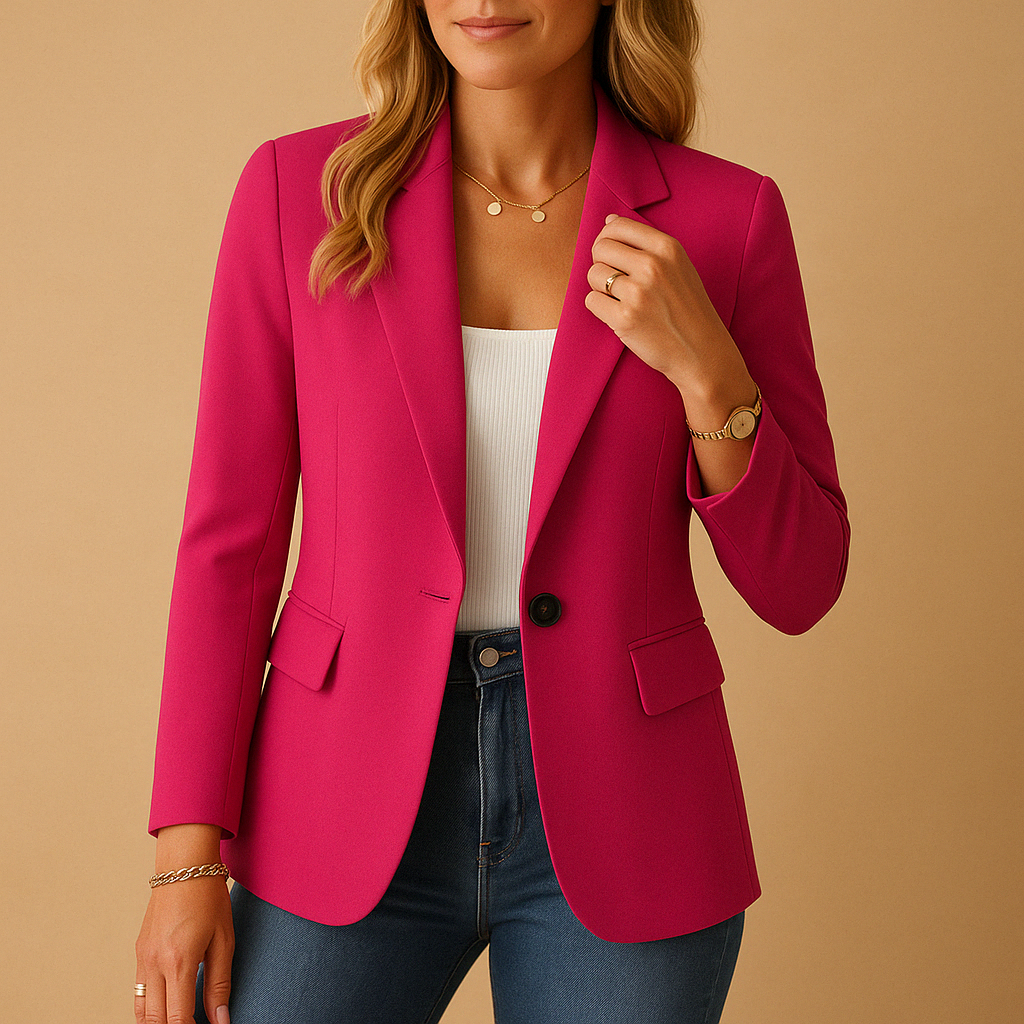 Women's Tailored Blazer Notch Lapel Single-Button Fitted