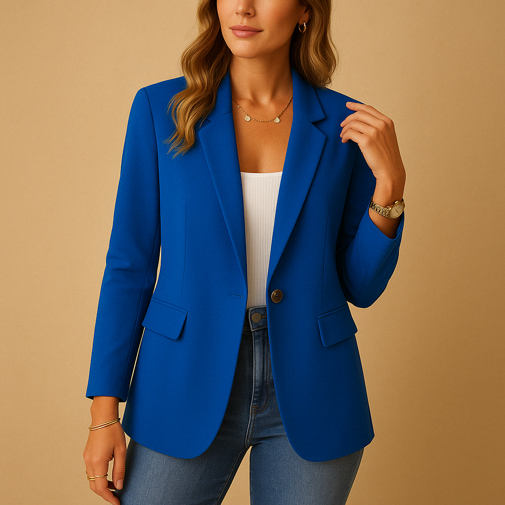 Women's Tailored Blazer Notch Lapel Single-Button Fitted