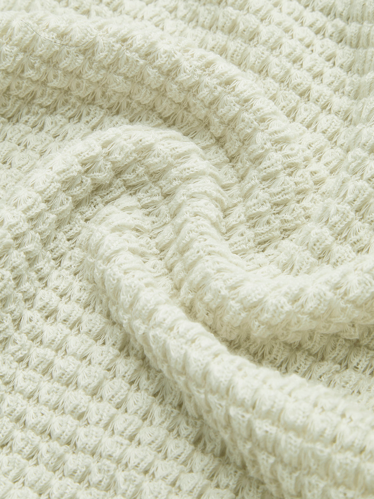 Women's Long Sleeve Waffle Knit Top with Crew Neck