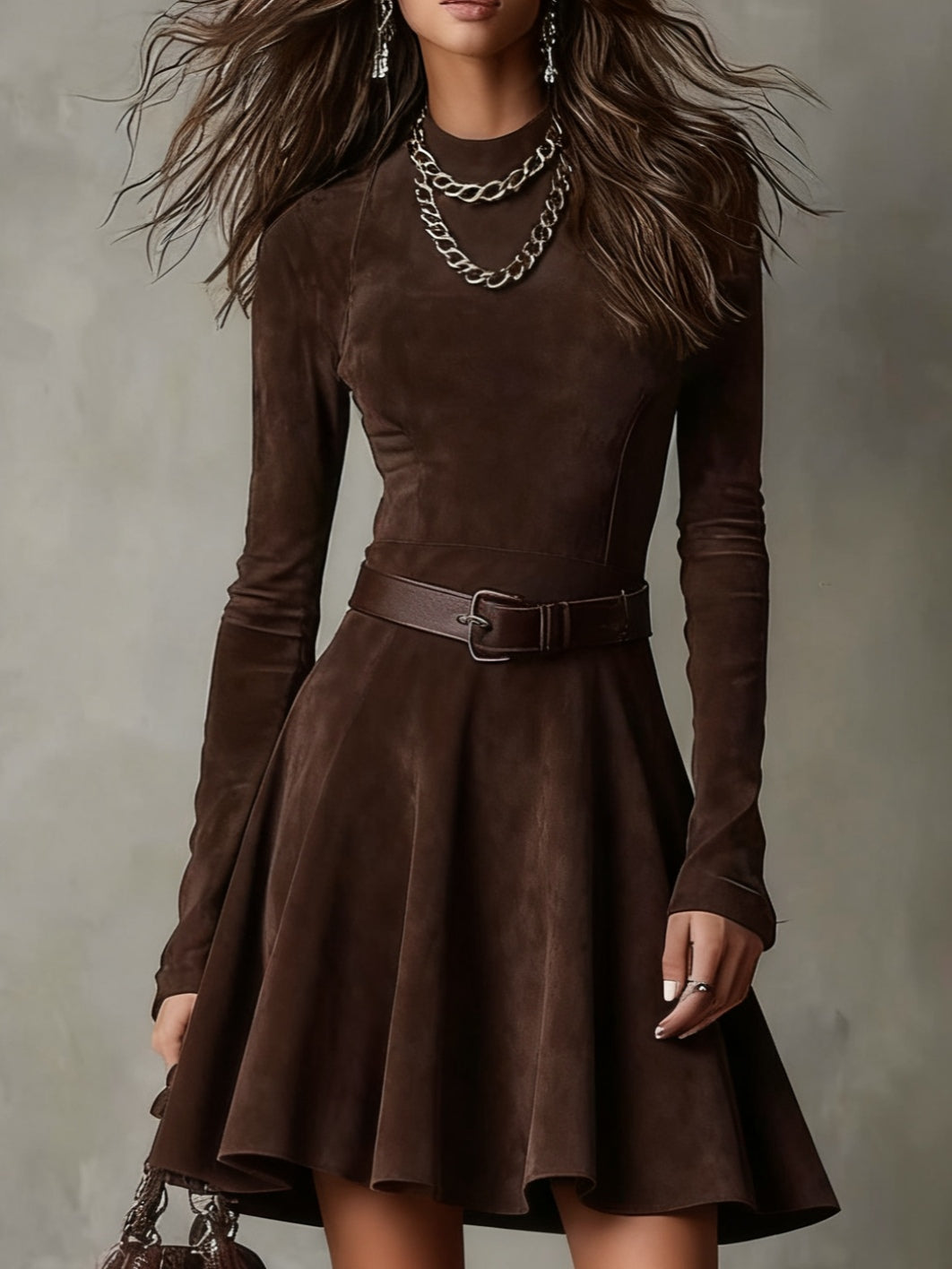 Meredith | Mini šaty z vintage semiše