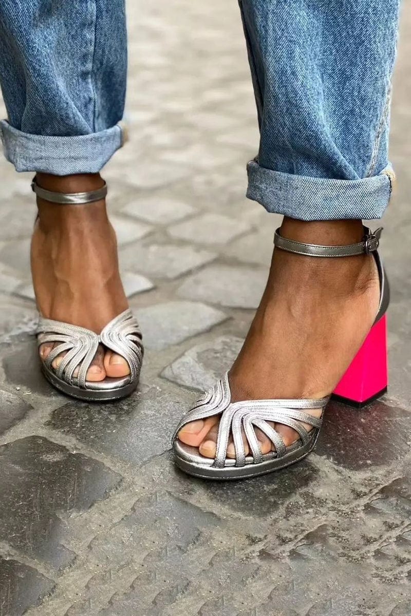 Isabella | Sandali con tacco a blocco neon