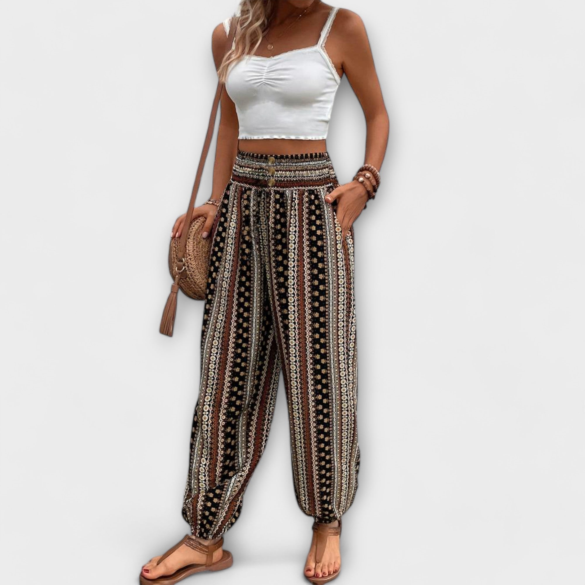 Pantalones de pierna ancha para mujer