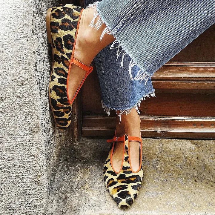 Alina | Ballerine con cinturino a T leopardato