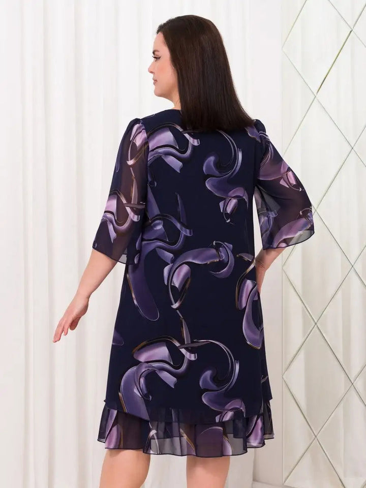 Lily Midnight Swirl Chiffon Dress