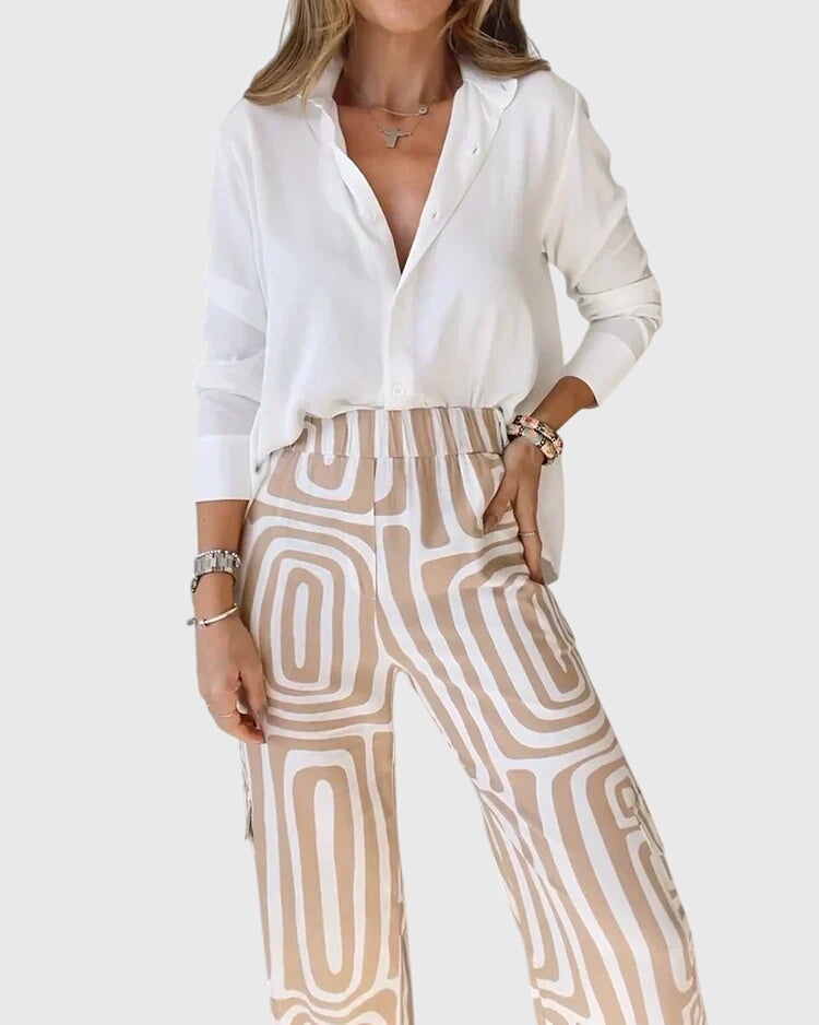 Annie | Pantalones Elegantes + Blusa y Cinturón Gratis