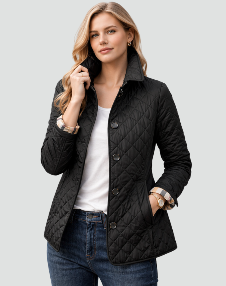 Veste matelassée de mi-saison pour femme à col