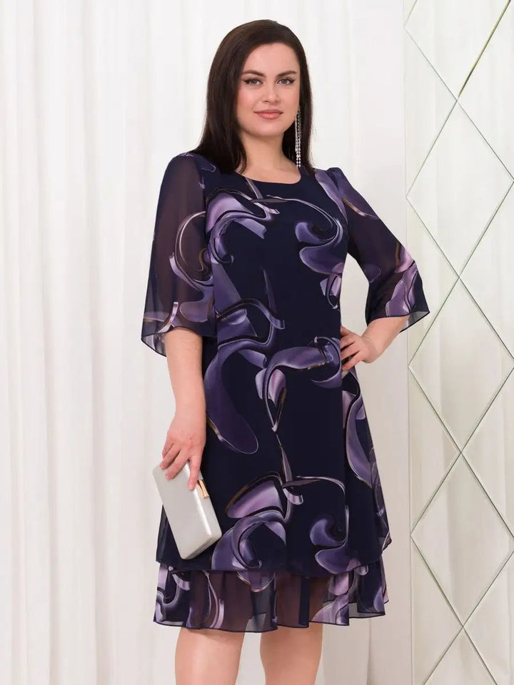 Lily Midnight Swirl Chiffon Dress