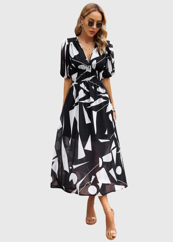 Lily | Flattering Floral Midi Dress