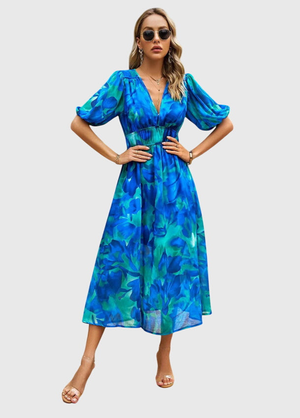 Lily | Flattering Floral Midi Dress