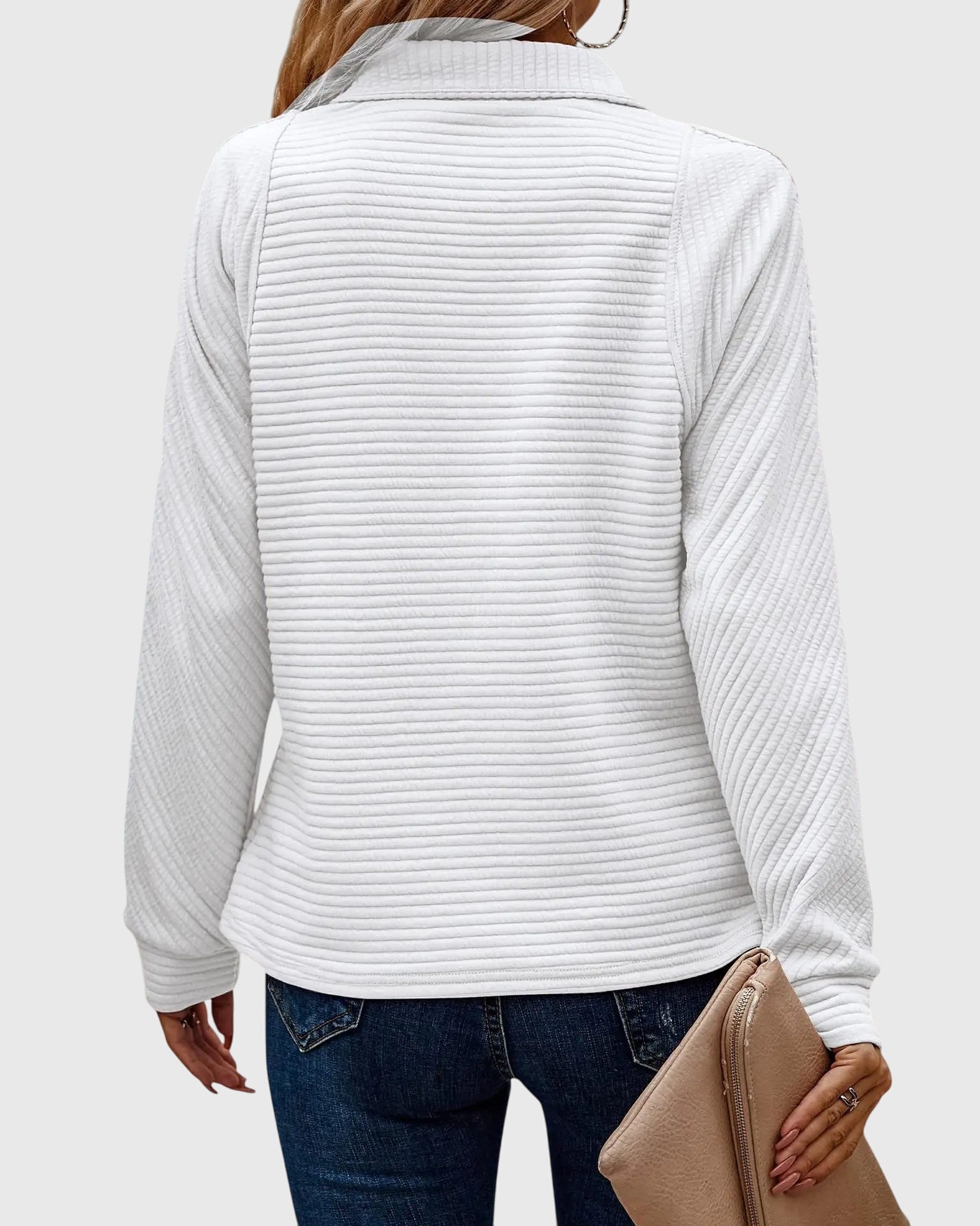 Molly | Eleganter Pullover mit halbem Reißverschluss