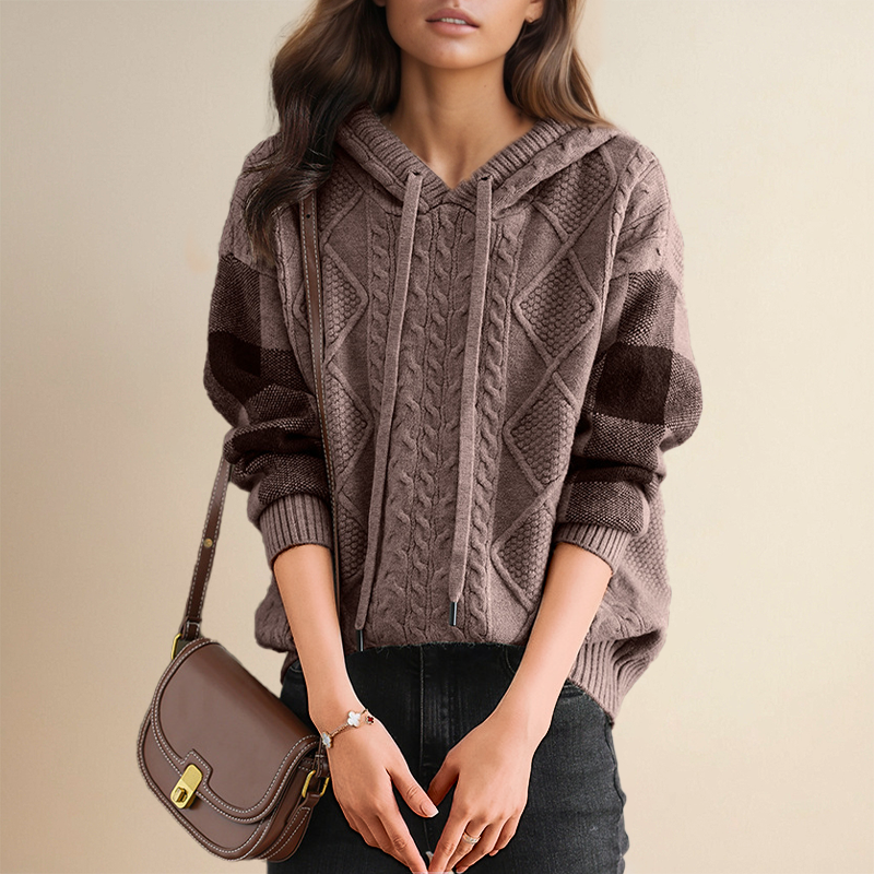 Emily | Kapuzenpullover mit Zopfmuster