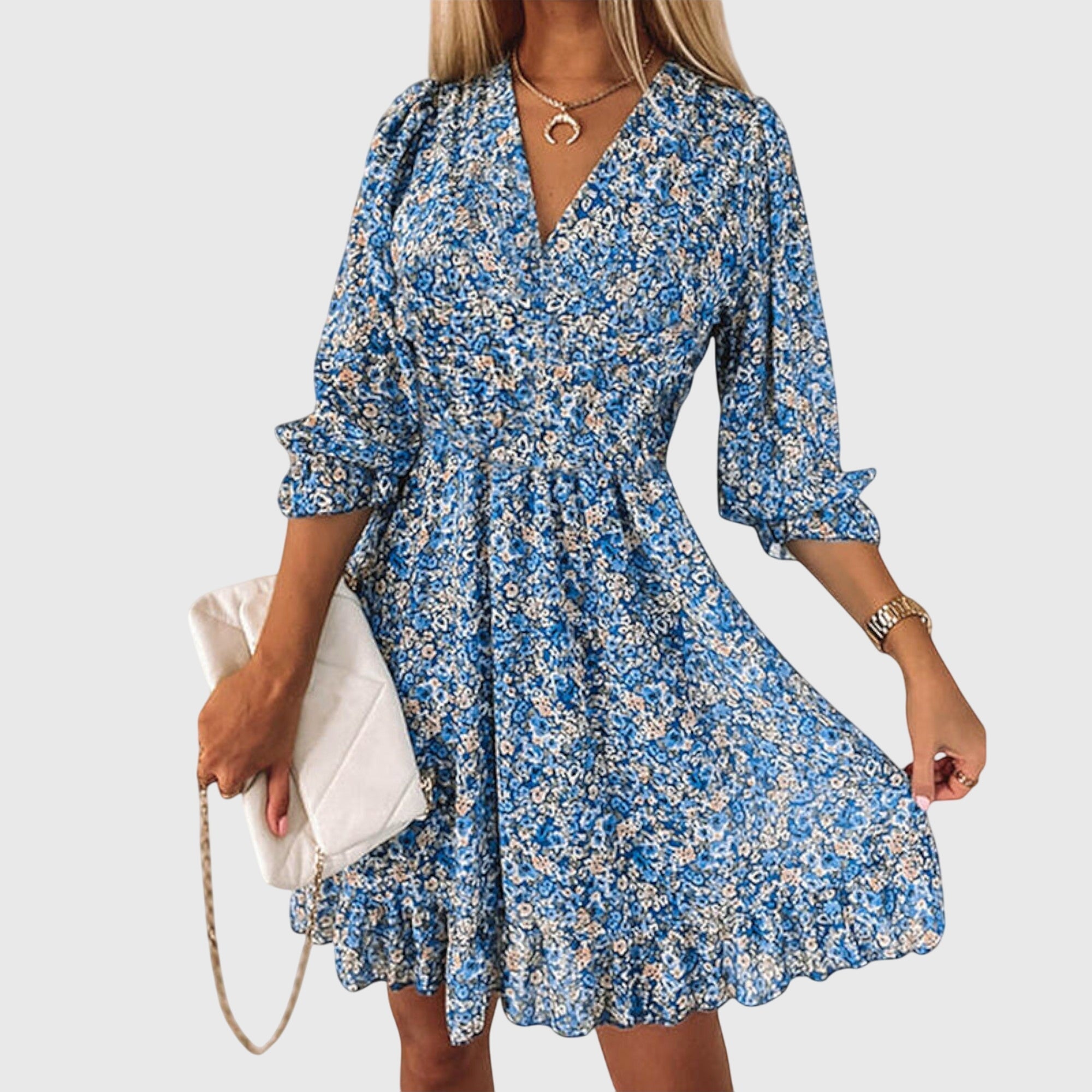 Annie | Kleid mit gebauschten Ärmeln und Blumenmuster