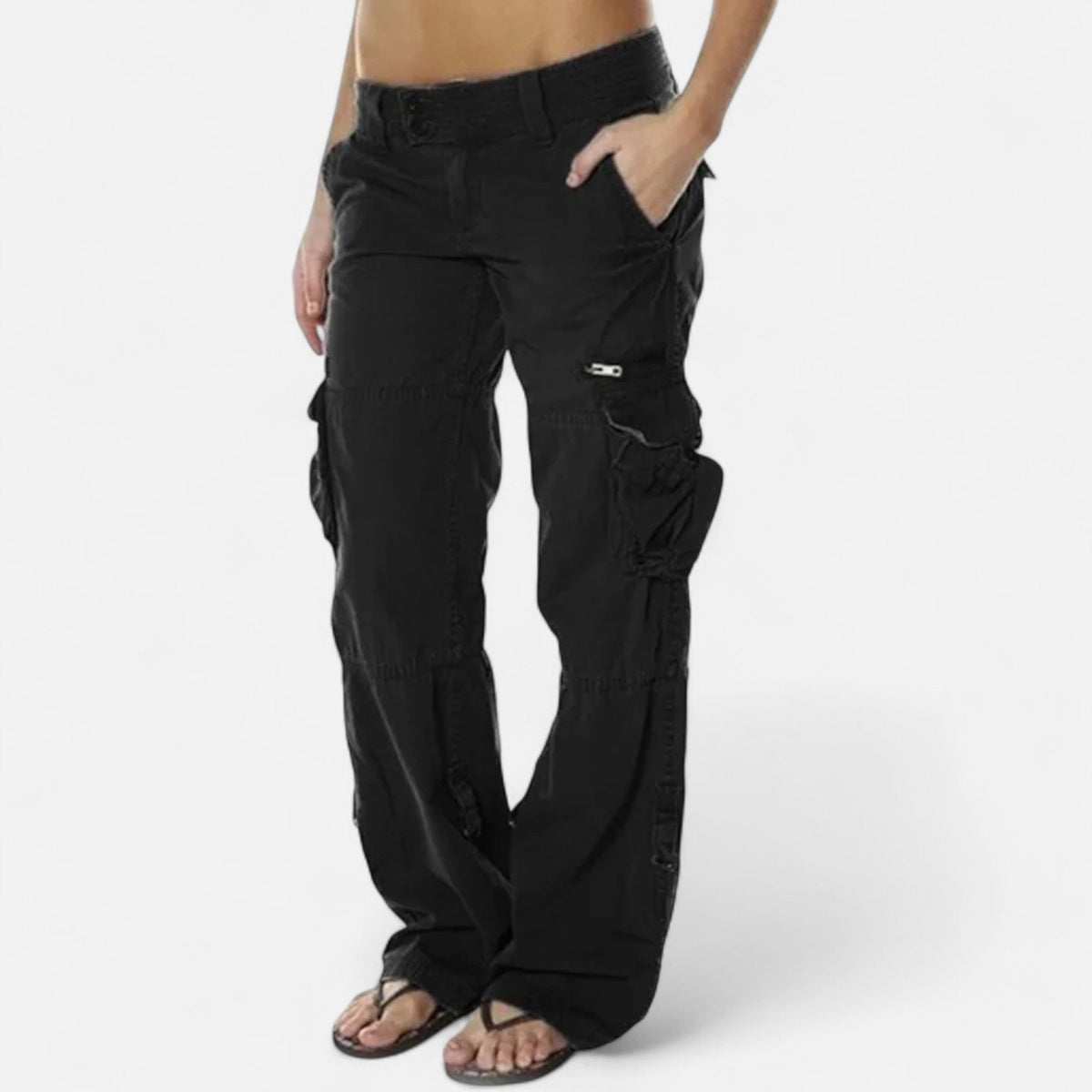 Women's Relaxed Cargo Pants Wide Leg Cotton Everyday