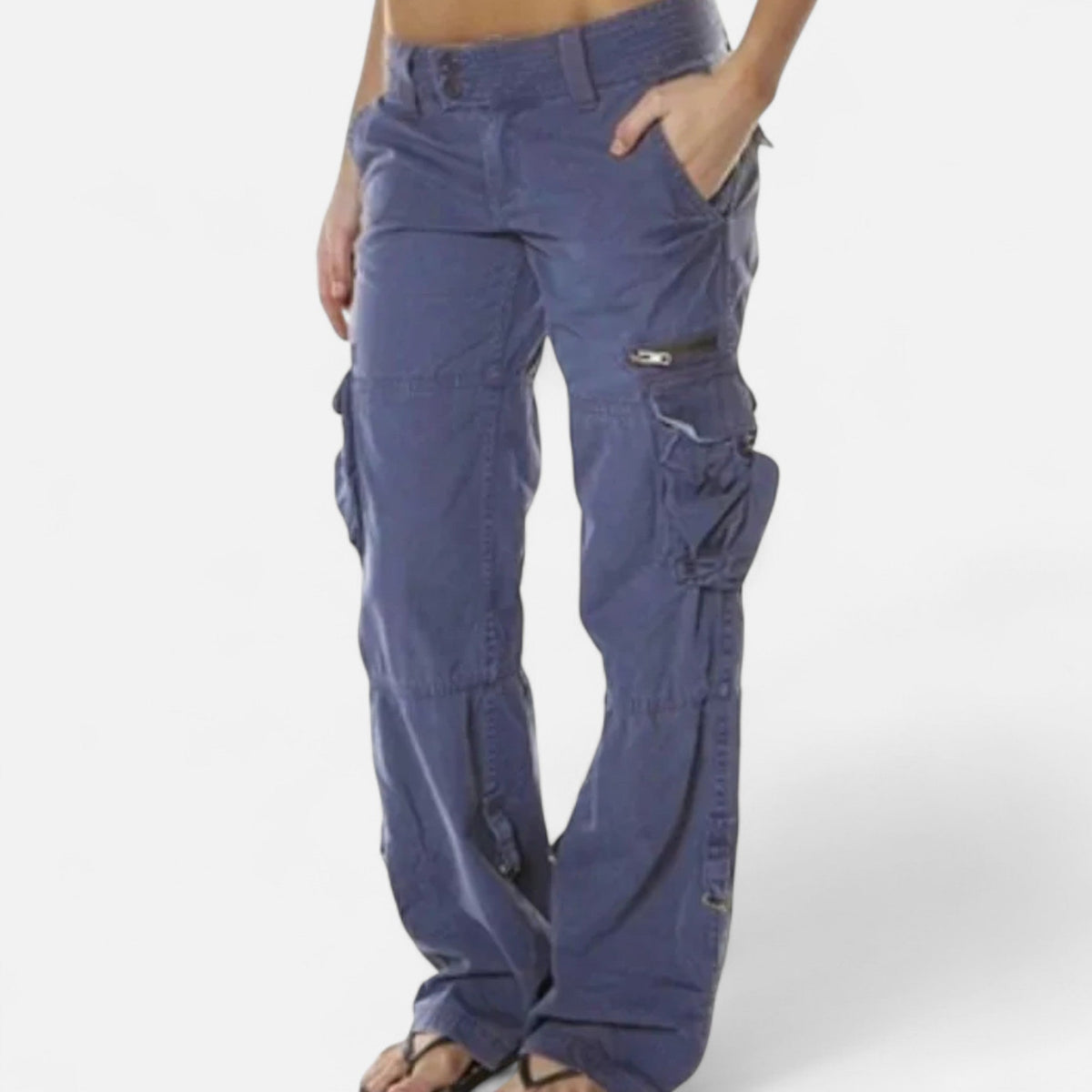 Women's Relaxed Cargo Pants Wide Leg Cotton Everyday