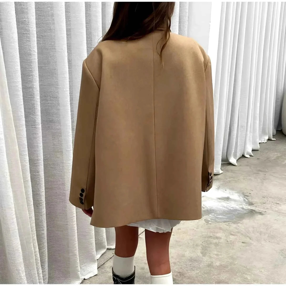 Women's Oversized Blazer Lapel Collar Relaxed Cut