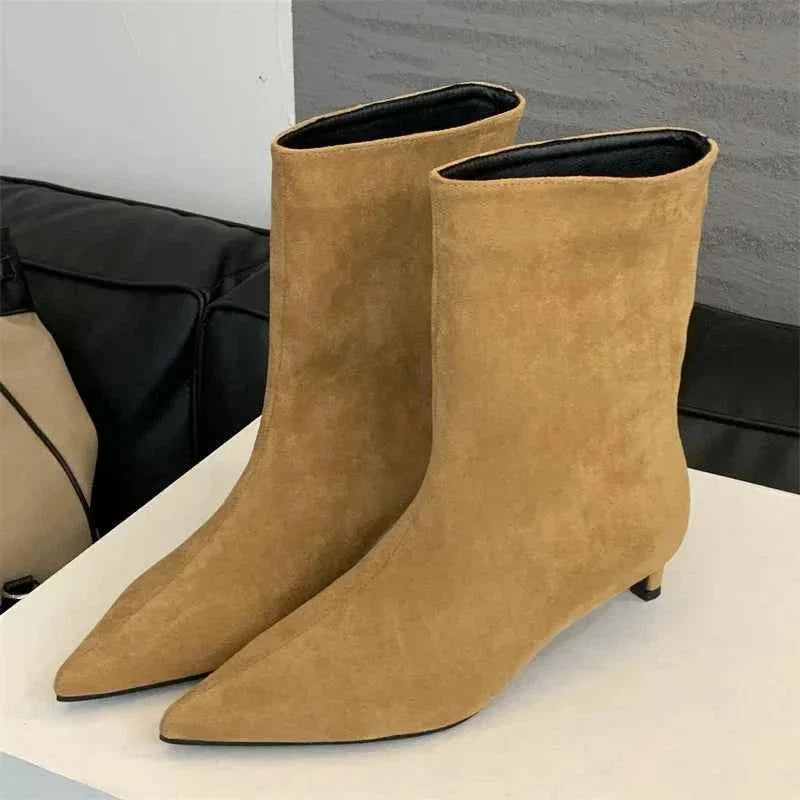 Women's Ankle Boots Slim Line Block Heel