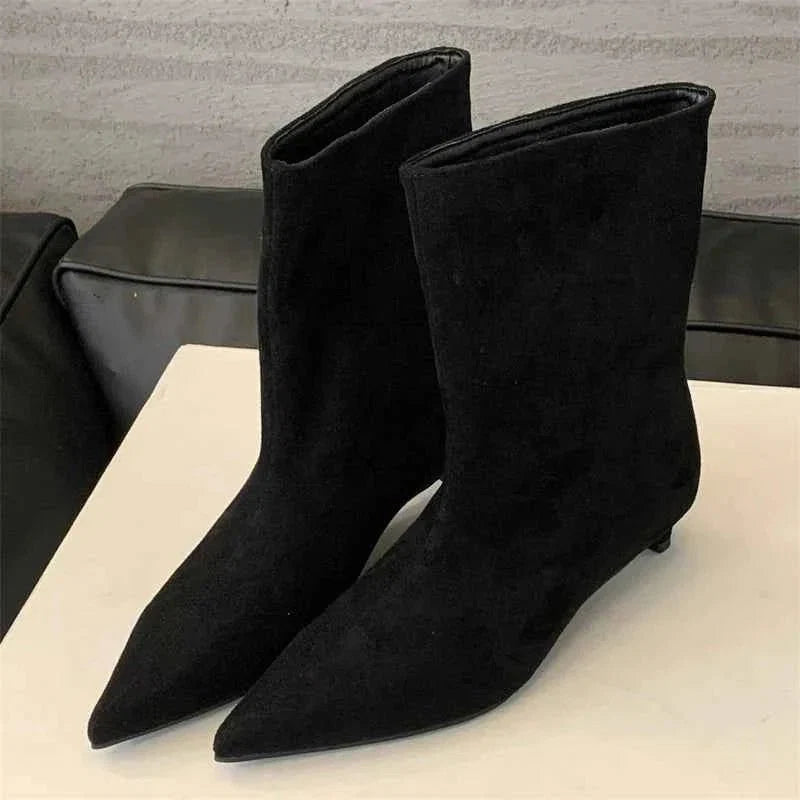 Women's Ankle Boots Slim Line Block Heel