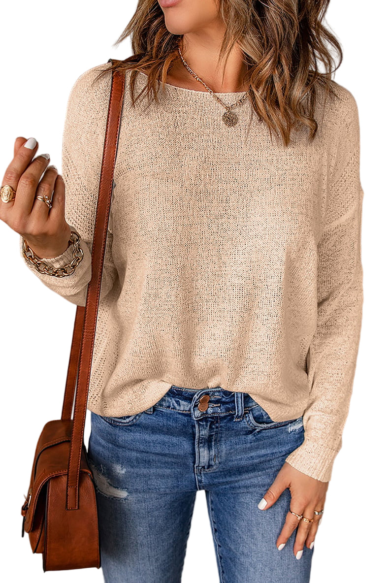 Women's Wool Sweater Round Neck Relaxed Cut