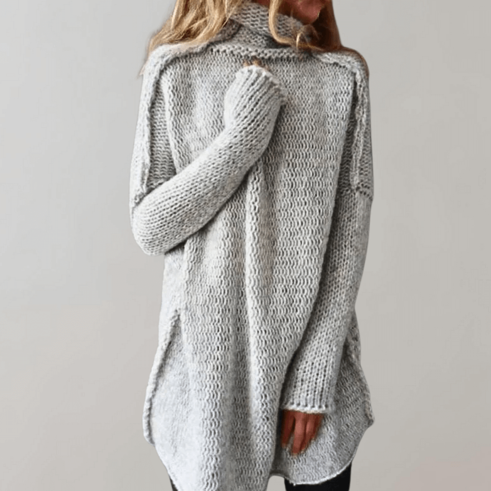 Women's Long Sweater Hip-Length Soft Knit Drape
