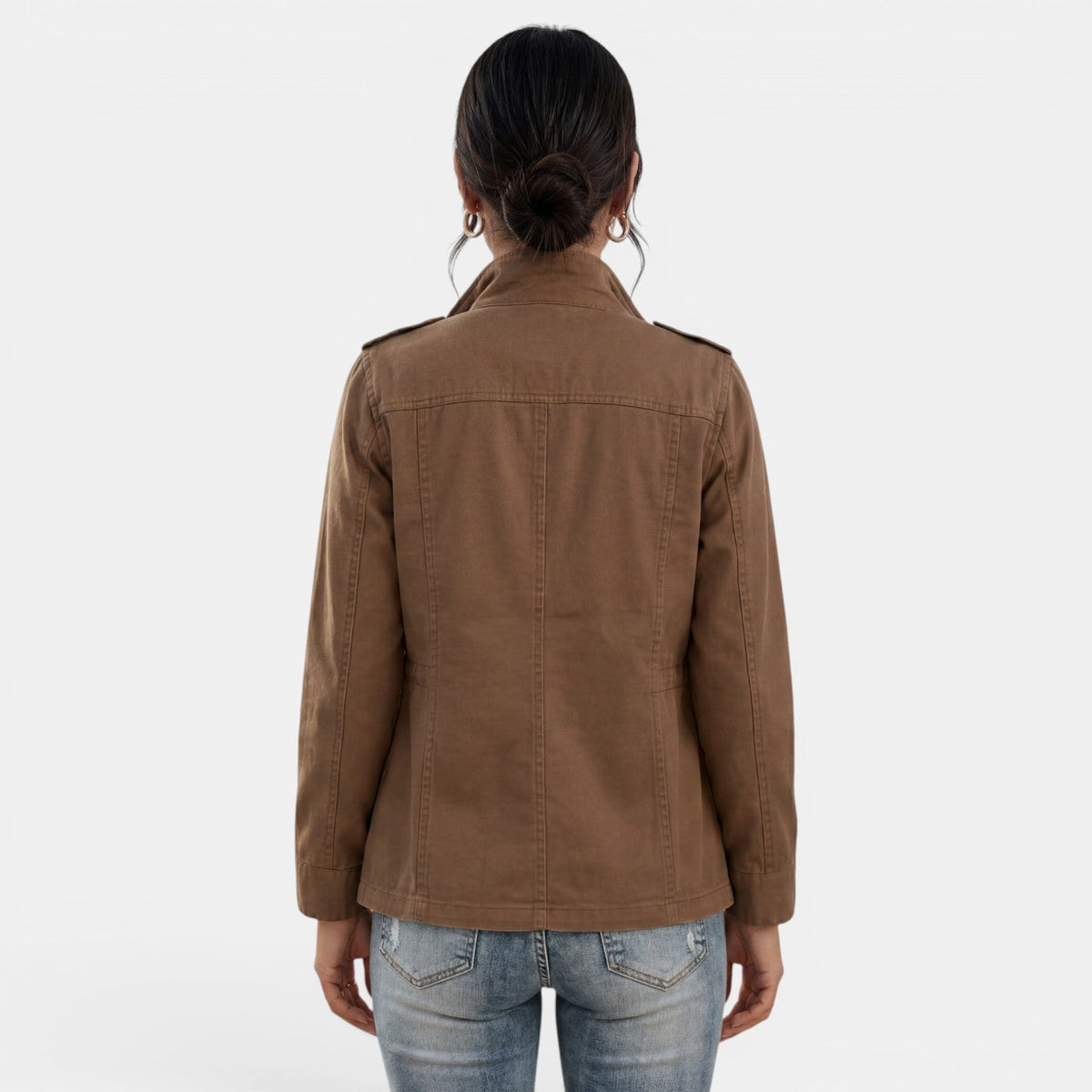 Chaqueta informal de transición con cremallera para mujer