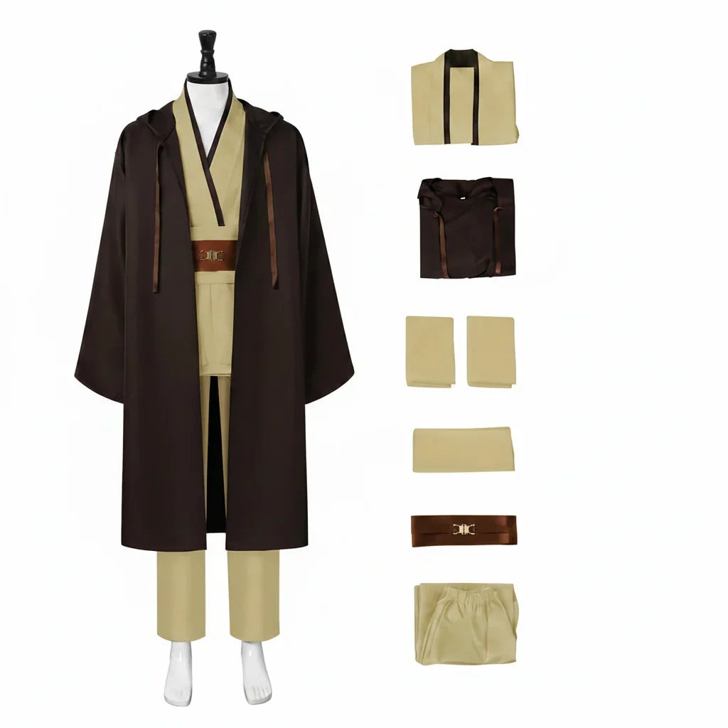 Knight Monk Tunic & Hooded Robe Costume Men's Halloween