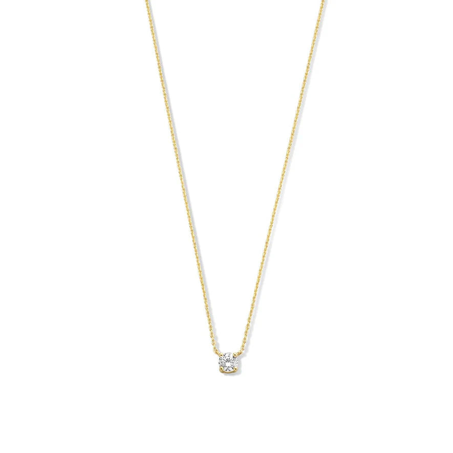 Clara | Halskette mit Moissanit-Stein 14 Karat Gold