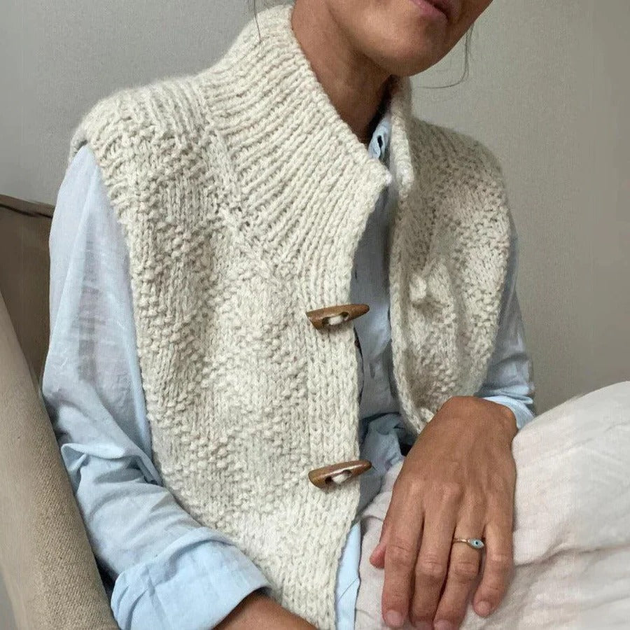 Gilet sans manches pour femme, structure épurée et coupe fluide