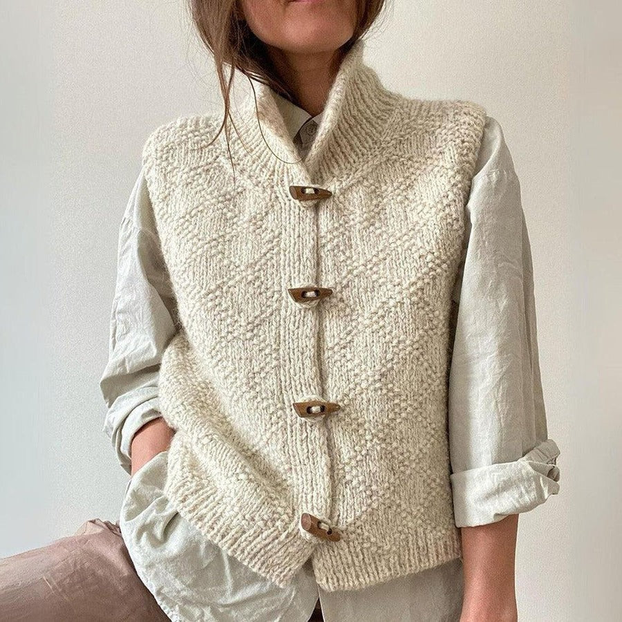 Gilet sans manches pour femme, structure épurée et coupe fluide