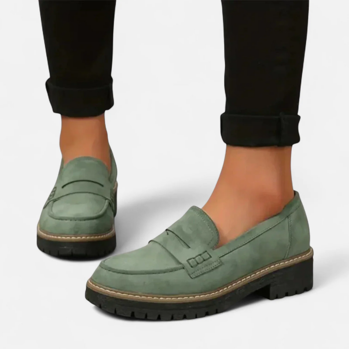 Mocasines de tacón para mujer con soporte ortopédico