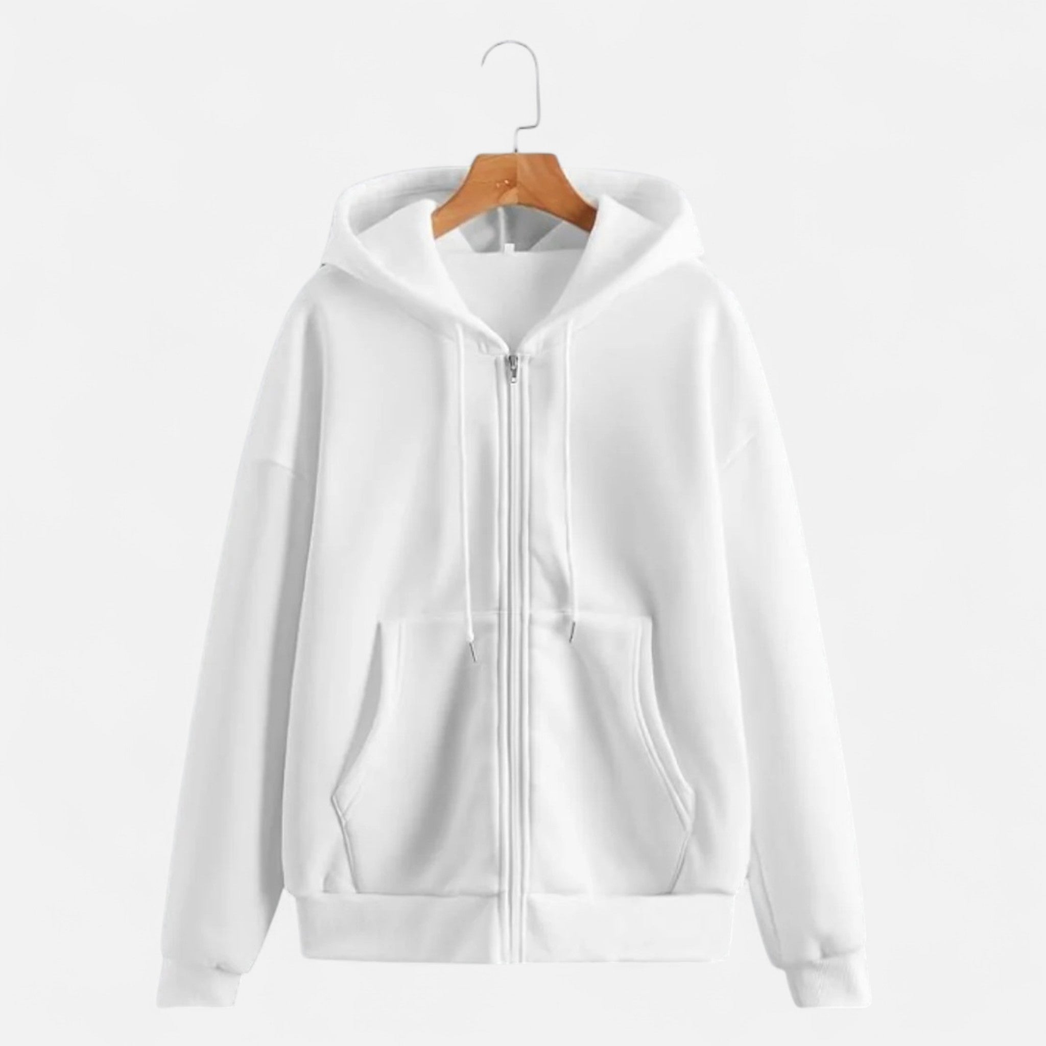 Women's Zip-Up Hoodie Contemporary Cut Drawstring Hood