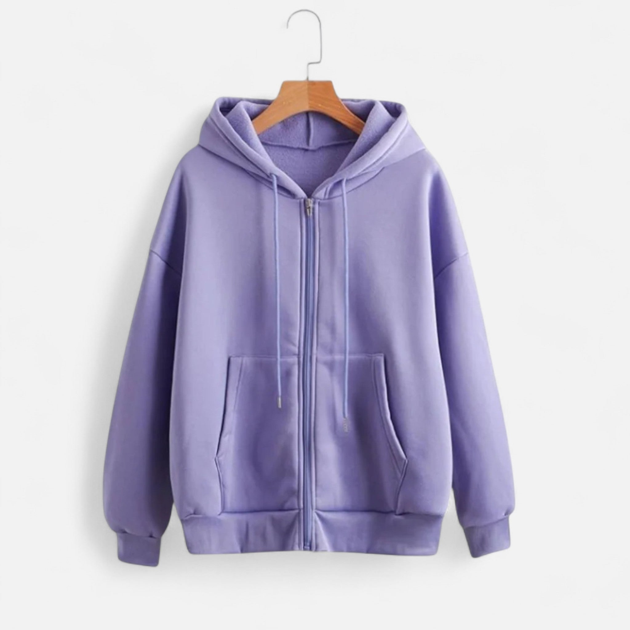 Women's Zip-Up Hoodie Contemporary Cut Drawstring Hood