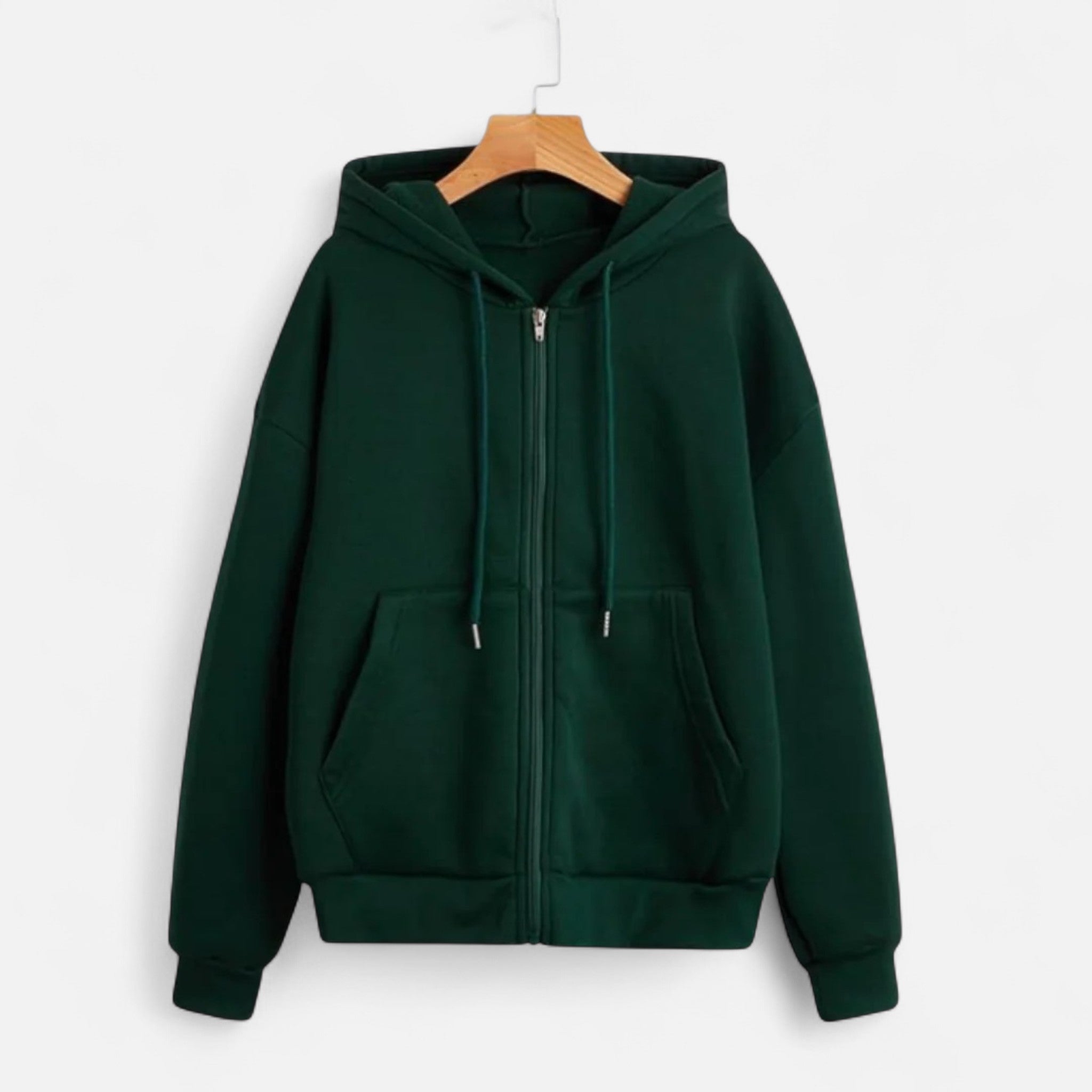 Women's Zip-Up Hoodie Contemporary Cut Drawstring Hood