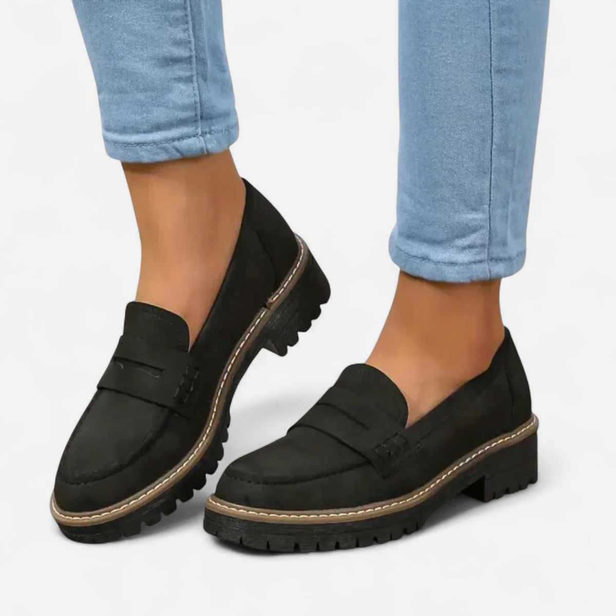 Mocasines de tacón para mujer con soporte ortopédico