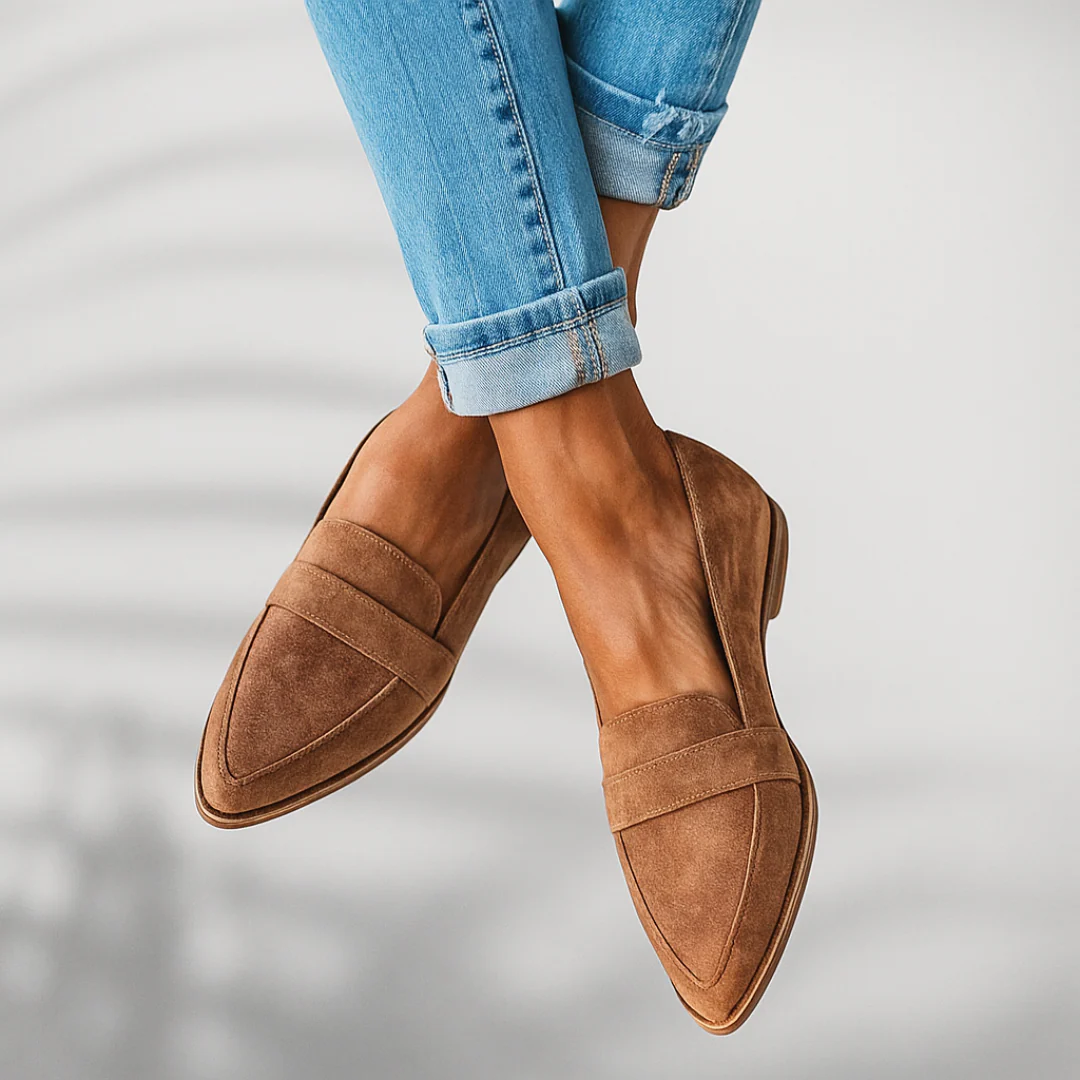 Mocasines ortopédicos de cuero para mujer