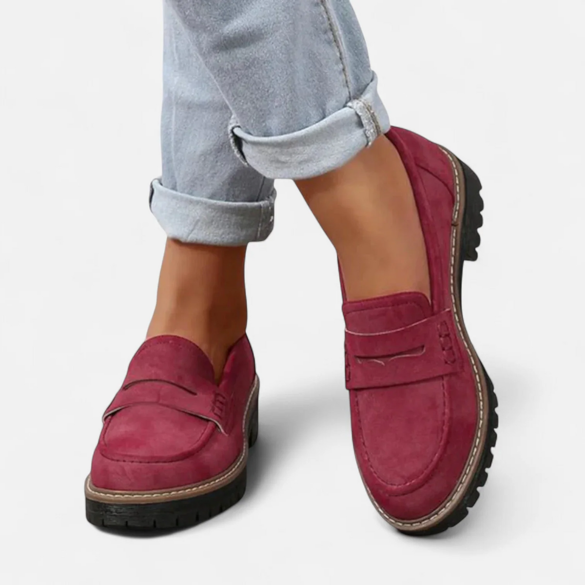 Mocasines de tacón para mujer con soporte ortopédico