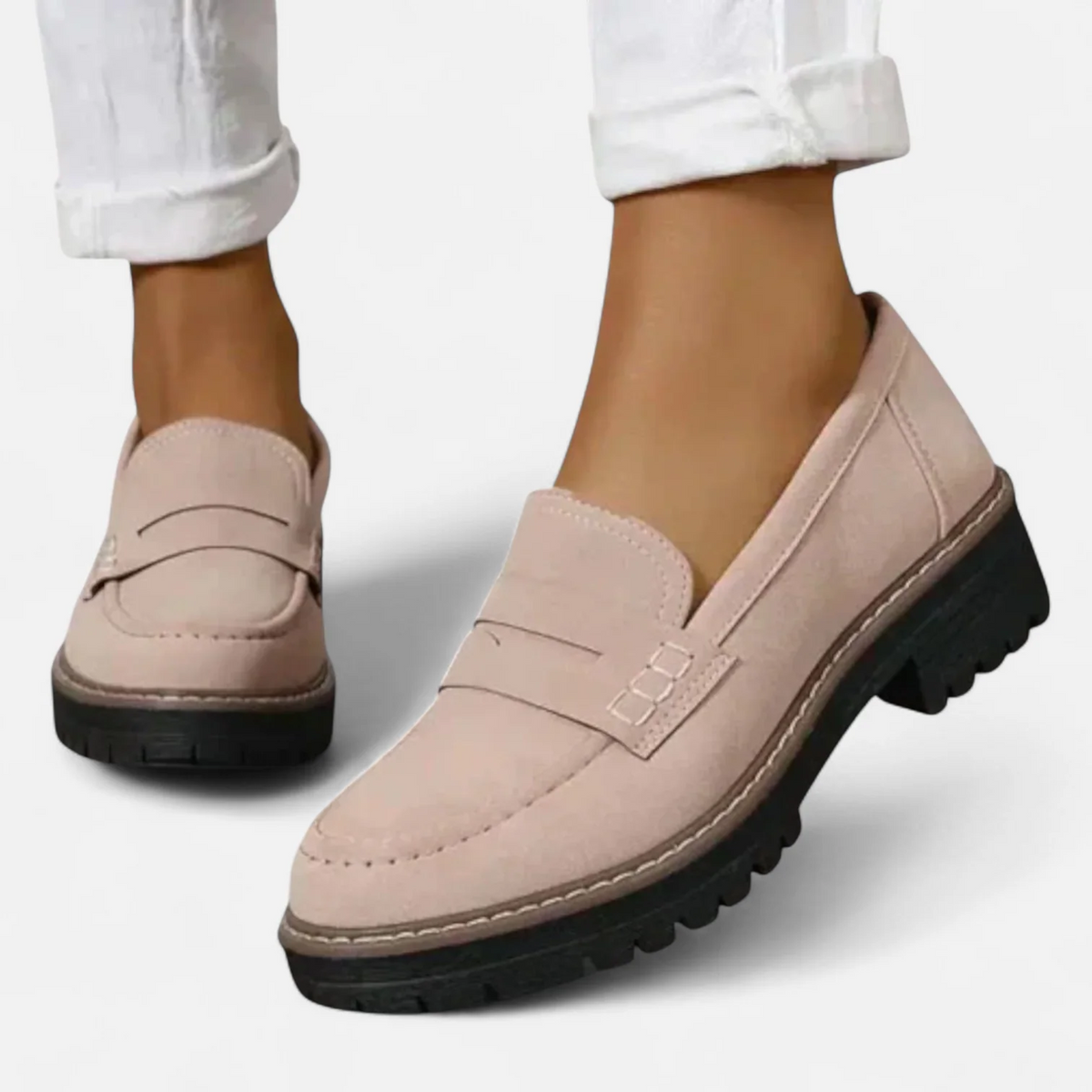 Mocasines de tacón para mujer con soporte ortopédico
