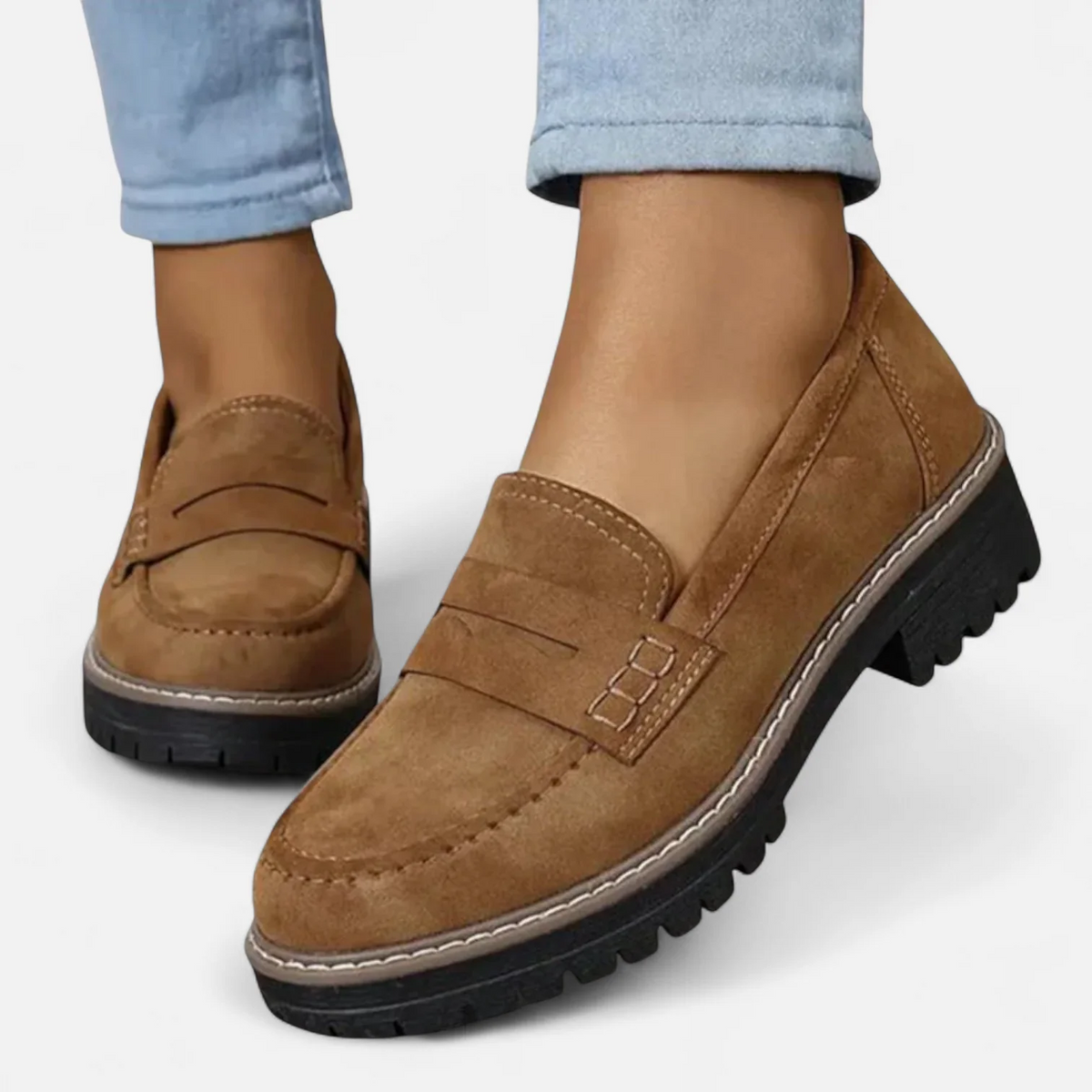 Mocasines de tacón para mujer con soporte ortopédico