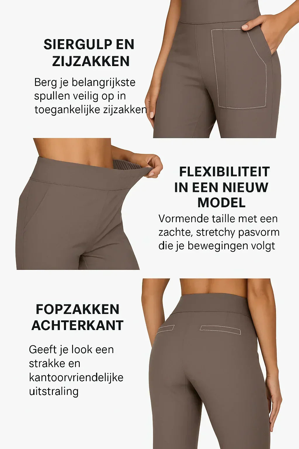 Women's Straight-Leg Trousers Soft Jersey Elastic Waist