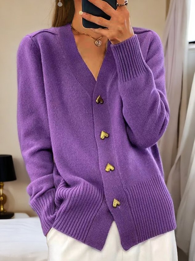 Lara - Heart Button Cardigan