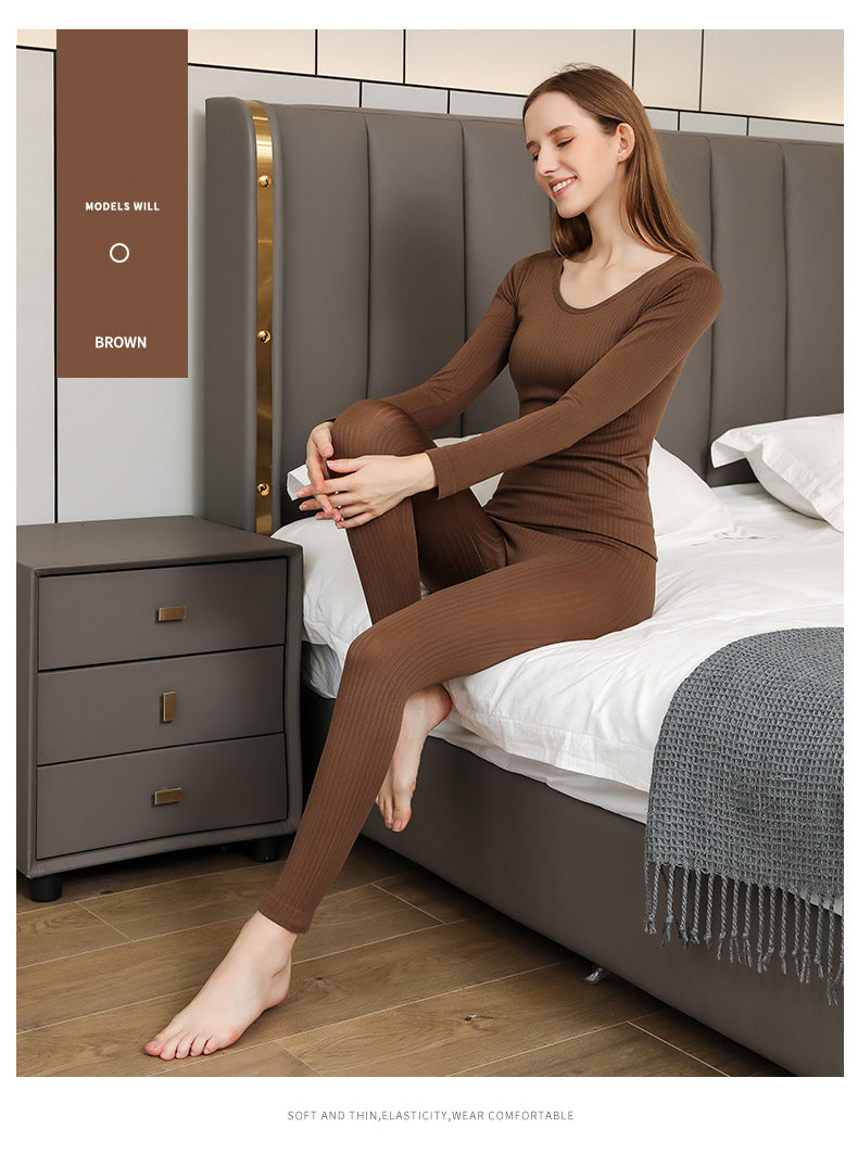 Ensemble de sous-vêtements thermiques pour femme avec coupe sculptante